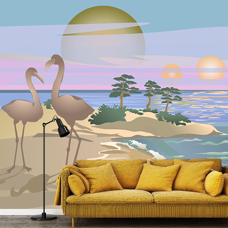 Environmental Wall Mural Wallpaper Tropical Scenery Sitting Room Wall Mural