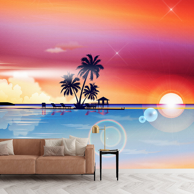 Modern Style Wall Mural Wallpaper Tropical Scenery Bedroom Wall Mural