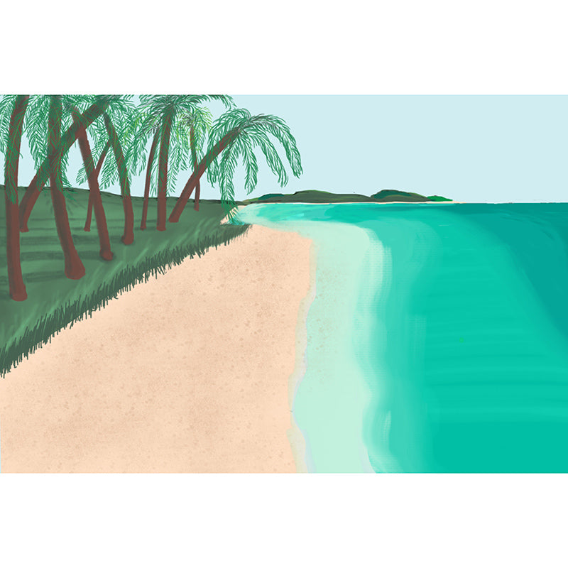 Modern Style Wall Mural Wallpaper Tropical Scenery Bedroom Wall Mural