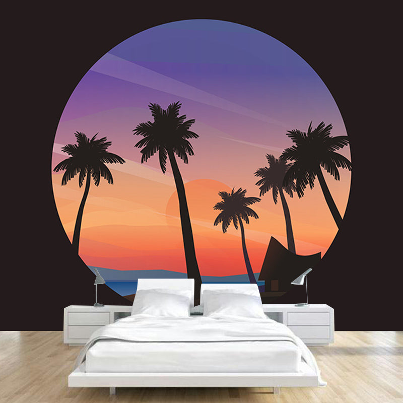 Washable Illustration Mural Wallpaper Tropical Scenery Indoor Wall Mural