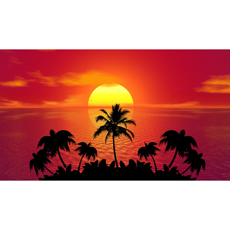 Environment Friendly Mural Wallpaper Tropical Scenery Illustration Bedroom Wall Mural