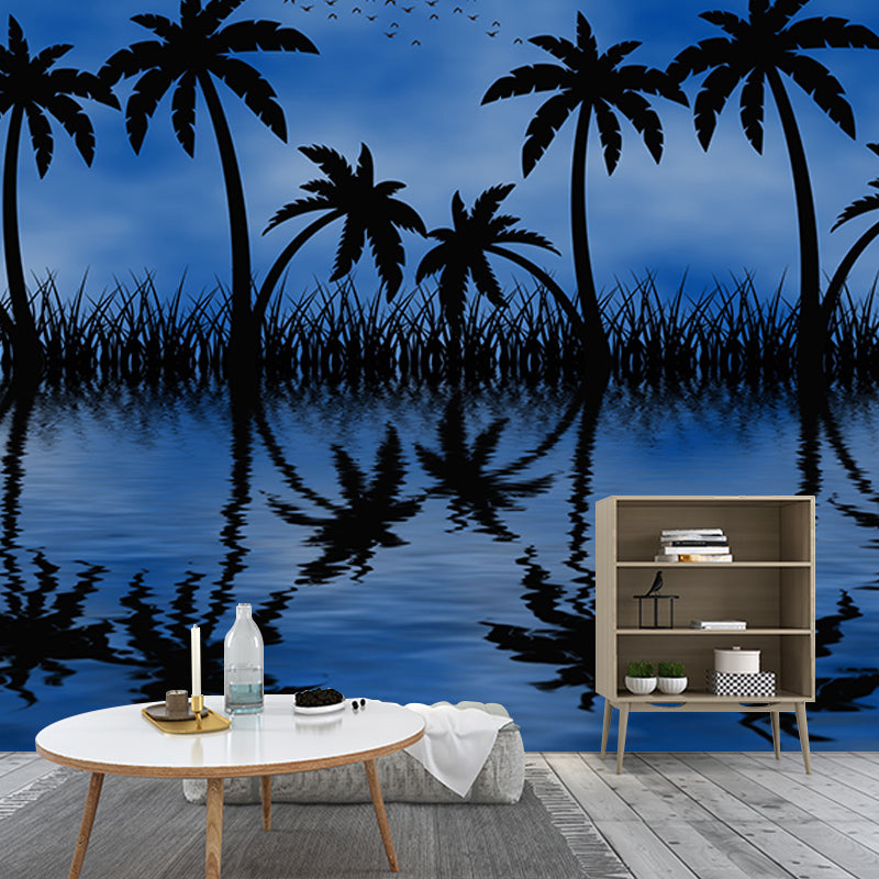 Environment Friendly Mural Wallpaper Tropical Scenery Illustration Bedroom Wall Mural