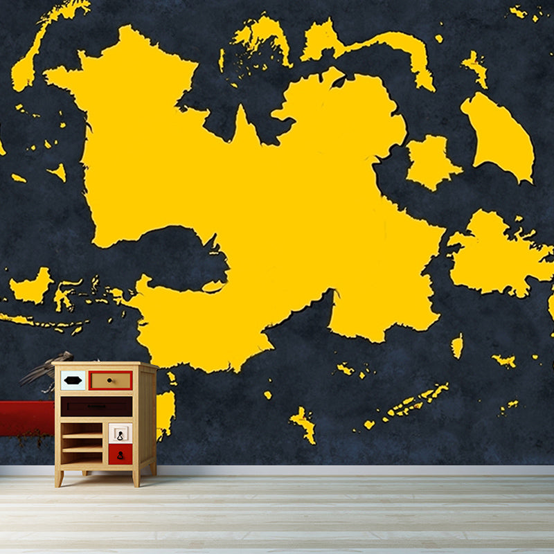 Bright Color Wall Mural Wallpaper Map Sitting Room Wall Mural