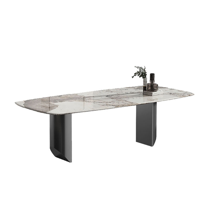 1/2/5/6/7 Pieces Dining Set Modern Sintered Stone Dining Table set with Leather Chairs