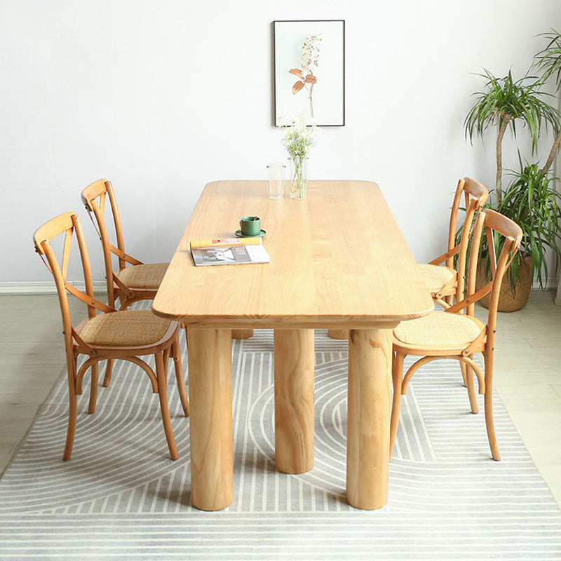 Solid Wood 1/2/5 Pieces Dining Set Modern Rectangle Dinette Table Set for Home Use