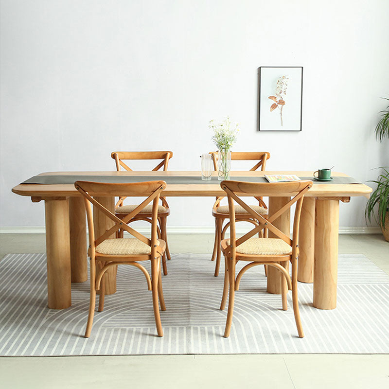 Solid Wood 1/2/5 Pieces Dining Set Modern Rectangle Dinette Table Set for Home Use