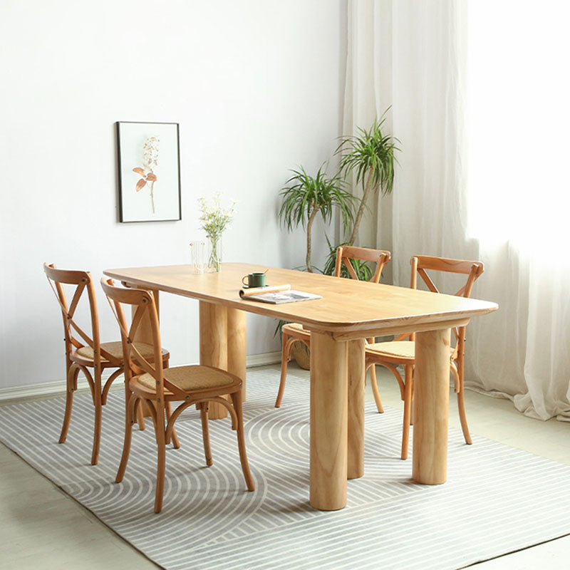 Solid Wood 1/2/5 Pieces Dining Set Modern Rectangle Dinette Table Set for Home Use