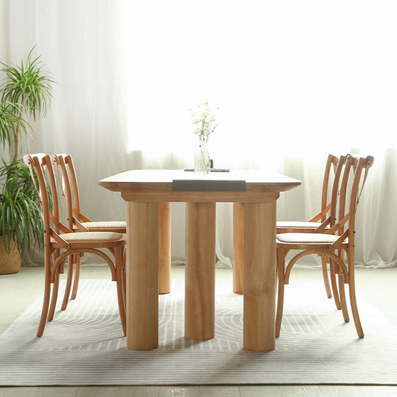 Solid Wood 1/2/5 Pieces Dining Set Modern Rectangle Dinette Table Set for Home Use