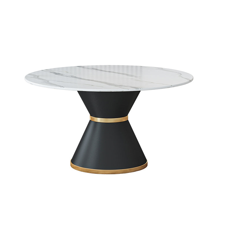 1/2/7/9 Pcs Metal Modern Dining Room Set with Round Table and Pedestal Base Dining Set