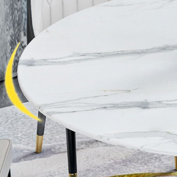 1/2/7/9 Pcs Metal Modern Dining Room Set with Round Table and Pedestal Base Dining Set