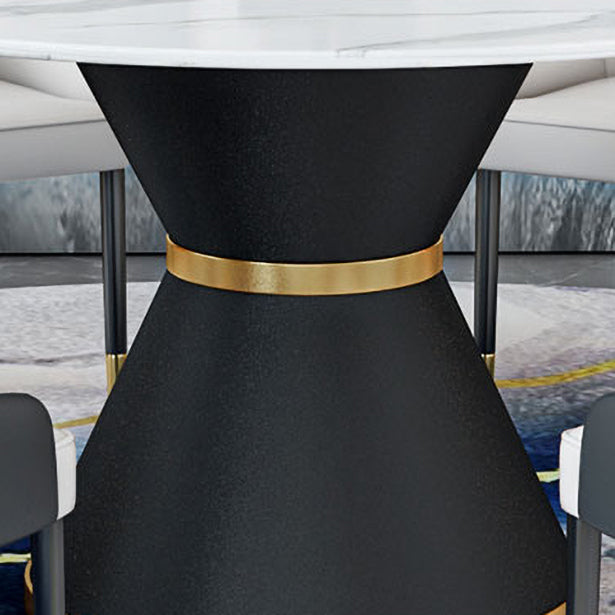 1/2/7/9 Pcs Metal Modern Dining Room Set with Round Table and Pedestal Base Dining Set