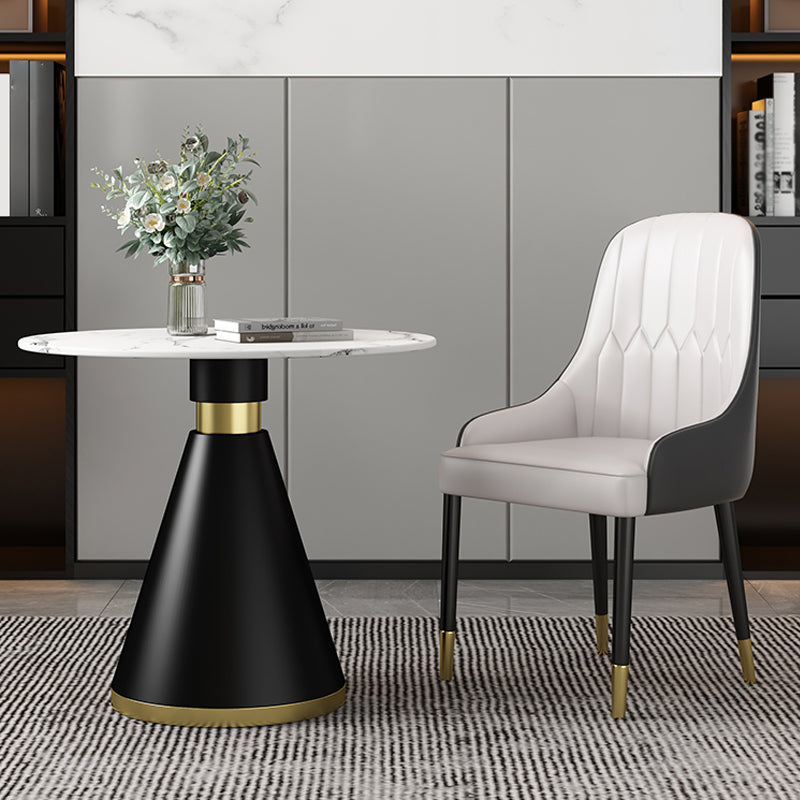 1/2/5 Pcs Metal Glam Dining Room Set with Round Dining Table Dinette Set