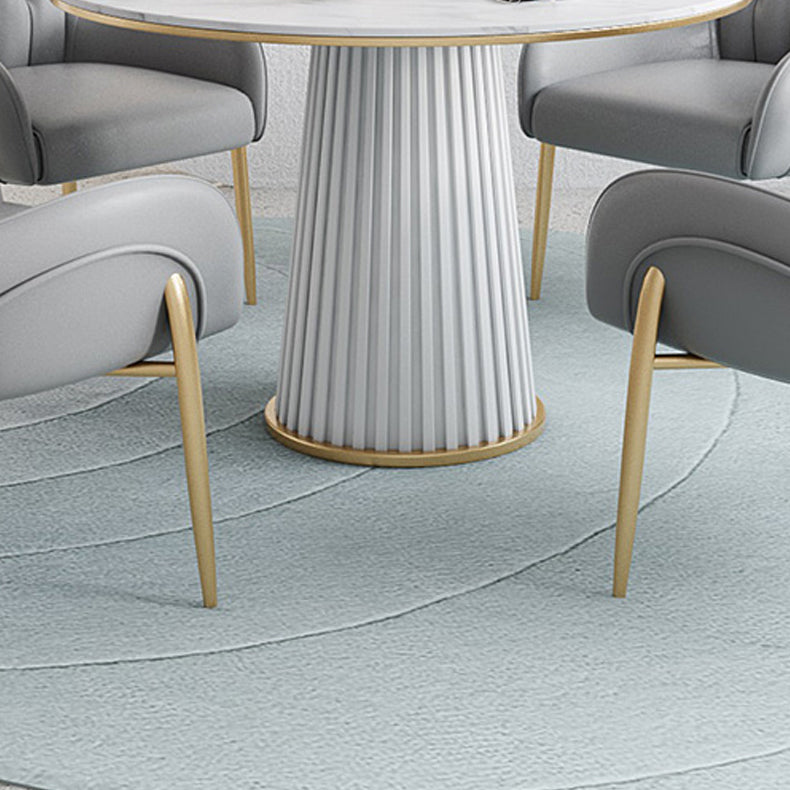 1/5 Pcs Metal Modern Dining Room Set with Round Table and Pedestal Base Dining Set