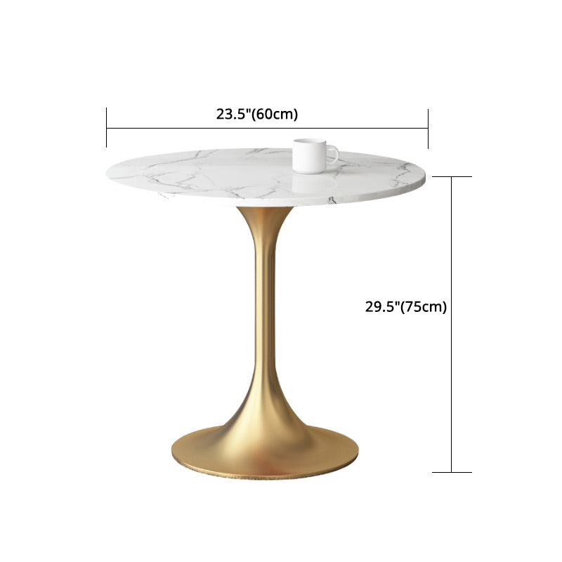 1/3/4/5 Pcs Glam Style Dining Room Set with Round Table and Metal Base Dining Set