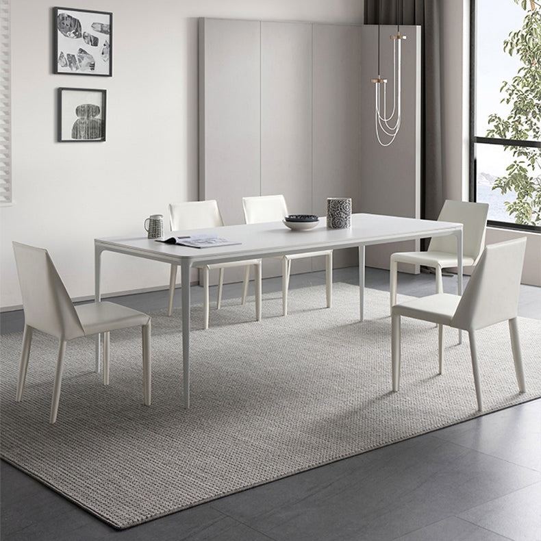 Modern 1/4/5/6/7 Pieces White Dining Set Sintered Stone Dining Table Set with Chairs