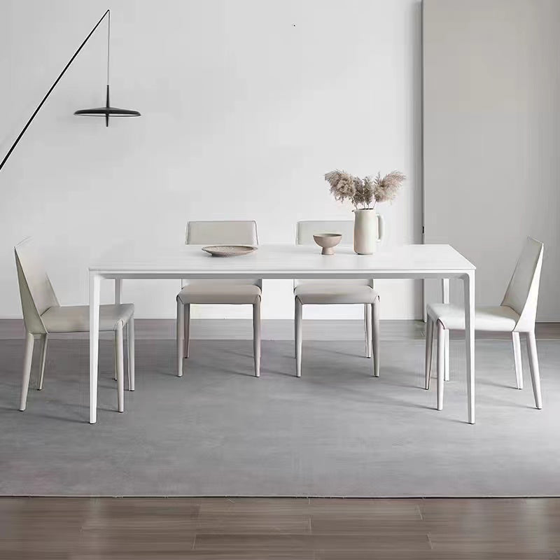 Modern 1/4/5/6/7 Pieces White Dining Set Sintered Stone Dining Table Set with Chairs