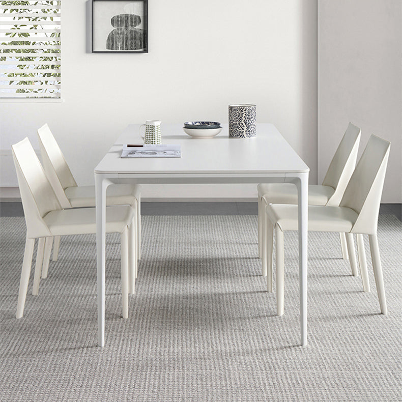 Modern 1/4/5/6/7 Pieces White Dining Set Sintered Stone Dining Table Set with Chairs
