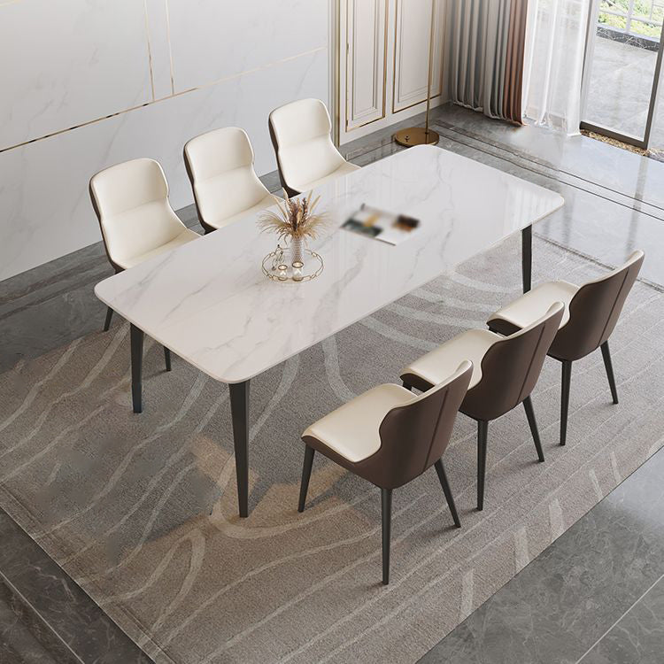 Modern 1/4/5/7/9 Pieces Dining Set Sintered Stone Dining Table Set with Leather Chairs