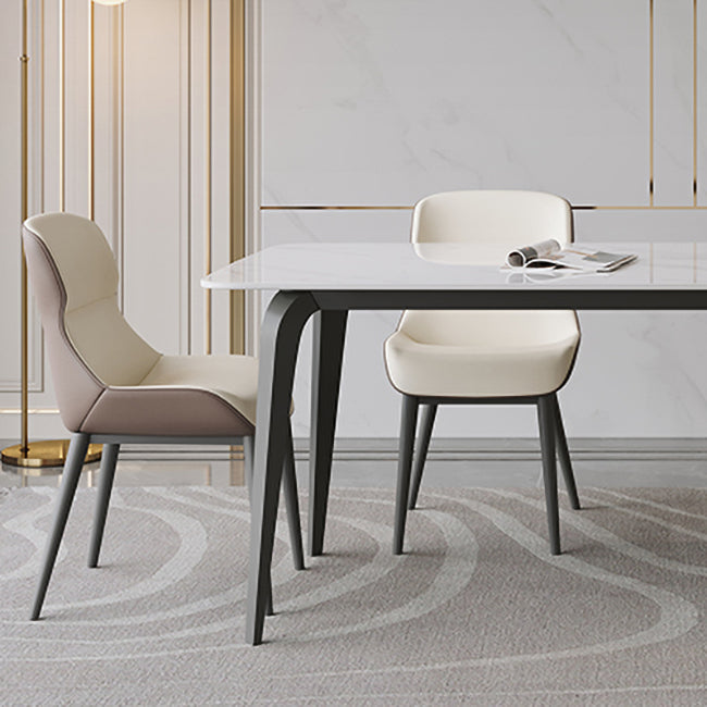 Modern 1/4/5/7/9 Pieces Dining Set Sintered Stone Dining Table Set with Leather Chairs