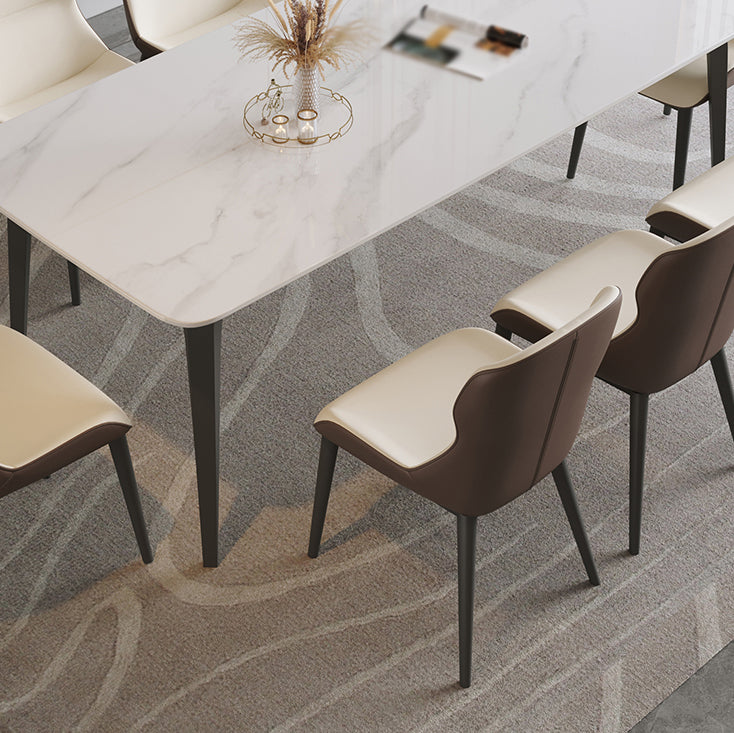 Modern 1/4/5/7/9 Pieces Dining Set Sintered Stone Dining Table Set with Leather Chairs