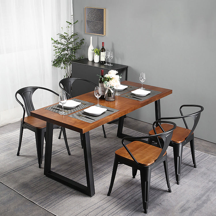 Industrial 1/2/5/7 Pieces Dining Set Solid Wood Dining Table Set for Home