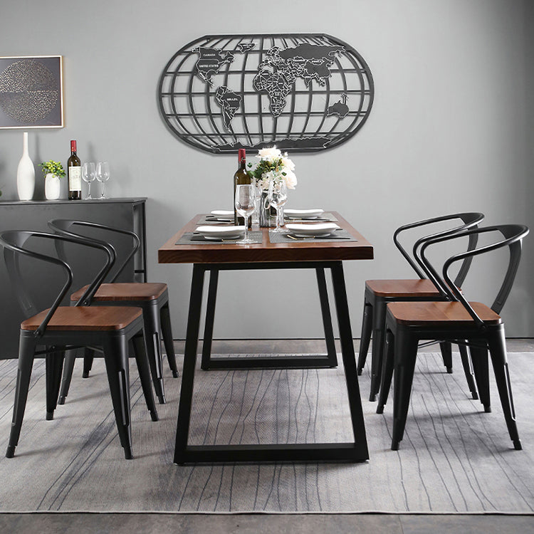 Industrial 1/2/5/7 Pieces Dining Set Solid Wood Dining Table Set for Home