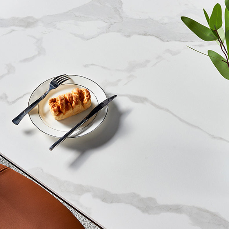 Modern 1/3/4/7 Pieces Dining Set Rectangle Sintered Stone Dining Table Set