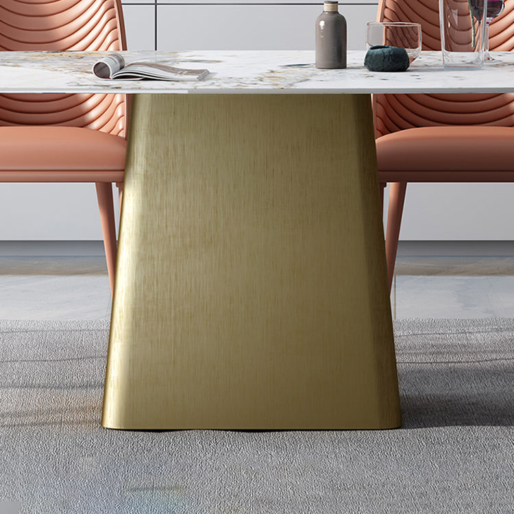 Glam 1/4/5/7 Pieces Dining Set Sintered Stone Dining Table Set with PU Leather Chairs