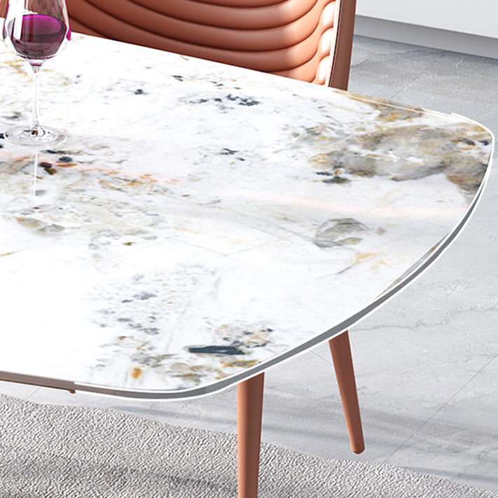 Glam 1/4/5/7 Pieces Dining Set Sintered Stone Dining Table Set with PU Leather Chairs