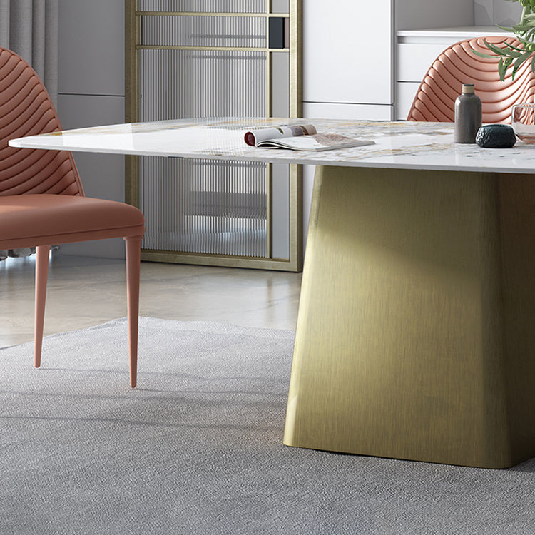 Glam 1/4/5/7 Pieces Dining Set Sintered Stone Dining Table Set with PU Leather Chairs