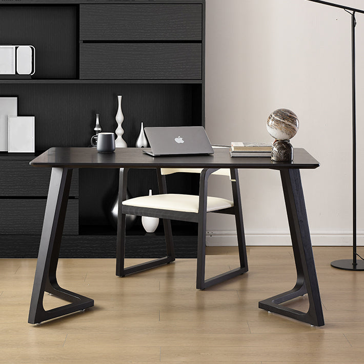 Mesa de comedor rectangular contemporánea de madera maciza mesa de madera de madera con base de trineo
