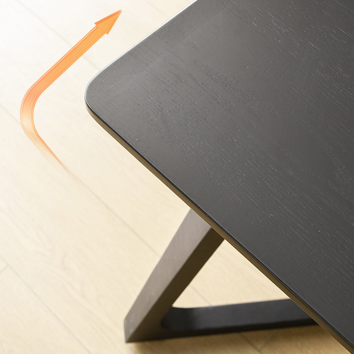 Mesa de comedor rectangular contemporánea de madera maciza mesa de madera de madera con base de trineo