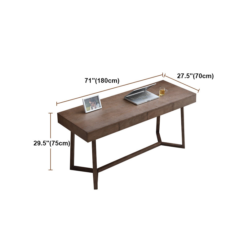Solid Wood Contemporary Rectangular Dining Table Ash Wood Top Table with Trestle Base