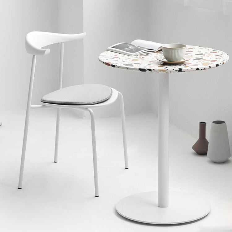Mesa de comedor de pedestal de metal industrial para comedor para comedor