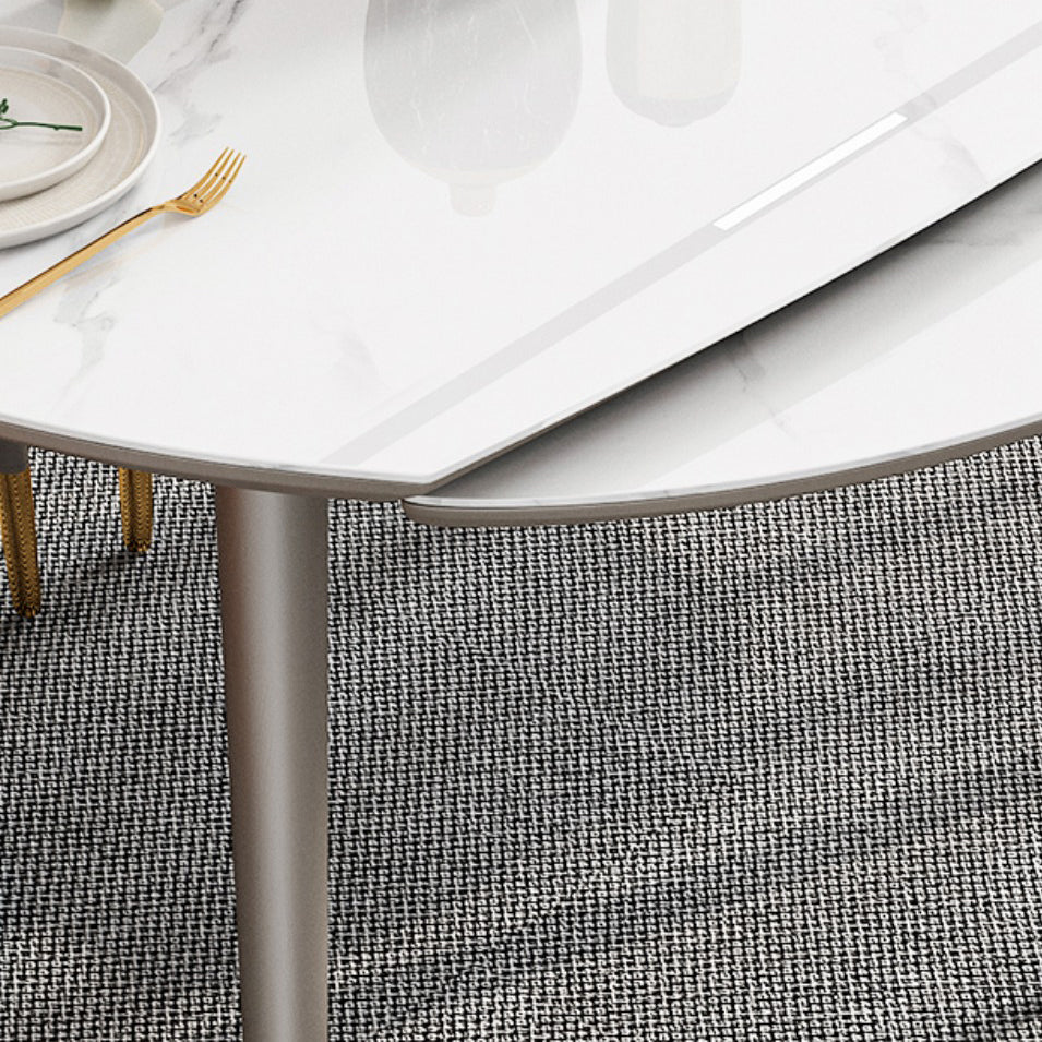 Mesa de comedor de lujo tradicional mesa de comedor de piedra sinterizada con 4 patas de madera
