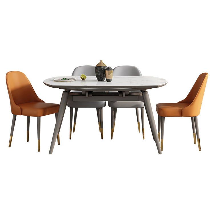 Mesa de comedor de lujo tradicional mesa de comedor de piedra sinterizada con 4 patas de madera