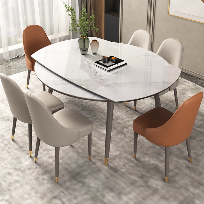 Mesa de comedor de lujo tradicional mesa de comedor de piedra sinterizada con 4 patas de madera