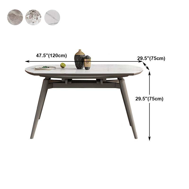Mesa de comedor de lujo tradicional mesa de comedor de piedra sinterizada con 4 patas de madera