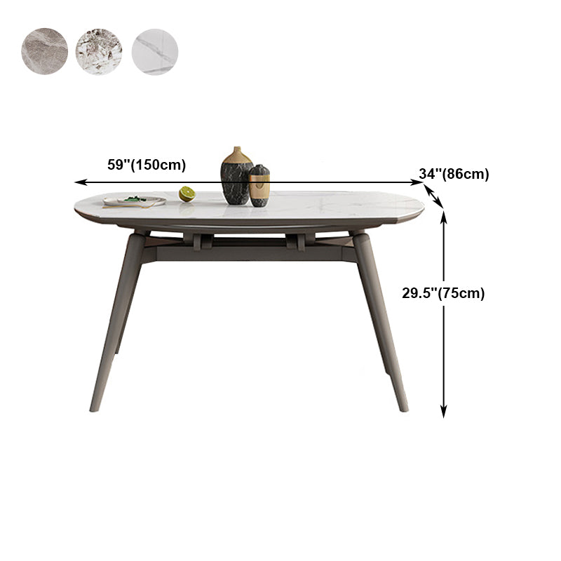 Mesa de comedor de lujo tradicional mesa de comedor de piedra sinterizada con 4 patas de madera