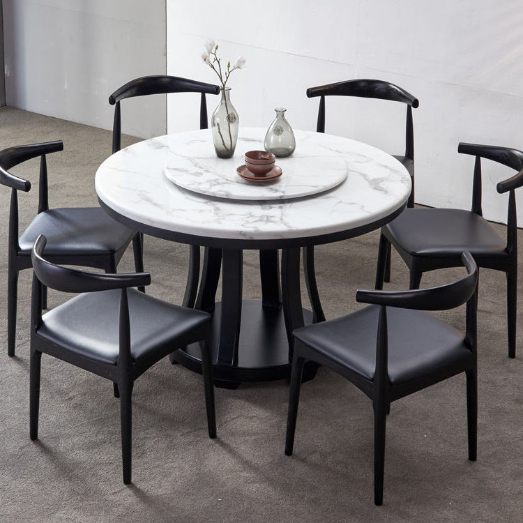 Mesa de comedor estándar moderna Mesa de comedor redonda de mármol con base de pedestal