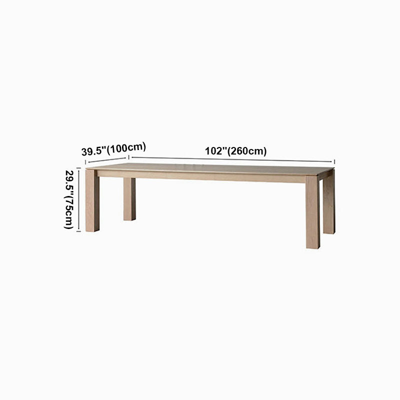Wood Dining Table Rectangle Modern Table with 4 Legs for Restaurant