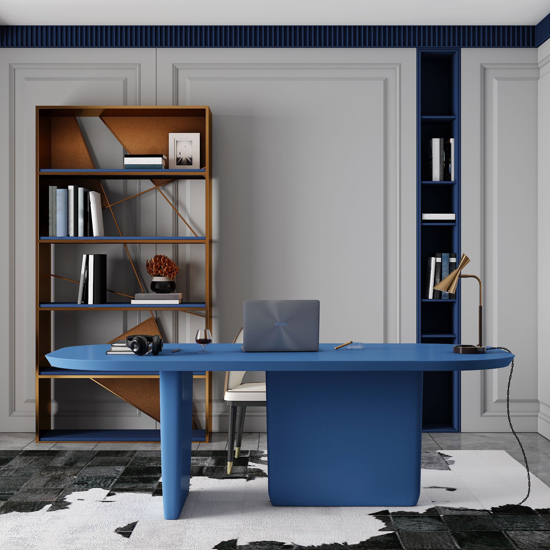 Mesa de comedor de madera maciza rectángulo mesa moderna con base de pedestal doble