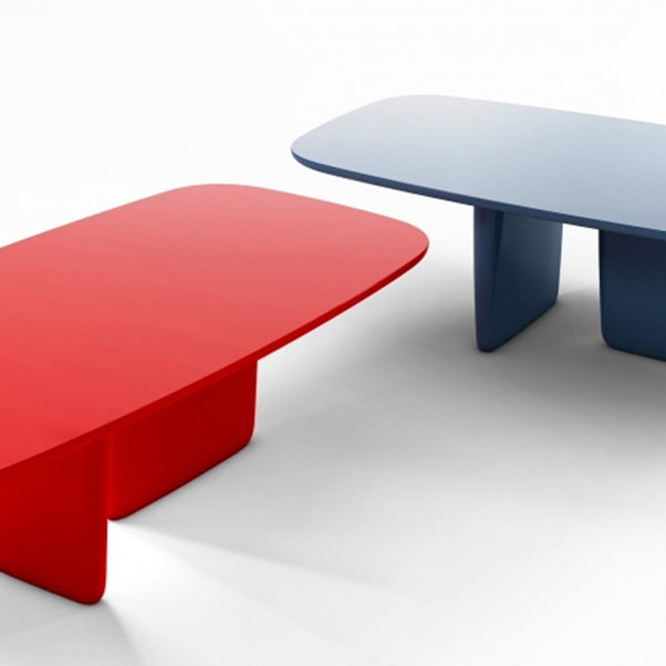 Mesa de comedor de madera maciza rectángulo mesa moderna con base de pedestal doble