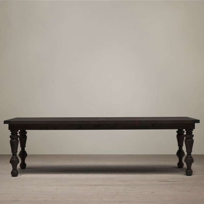 Mesa de comedor rectangular de madera de pino moderna con 4 patas para restaurante