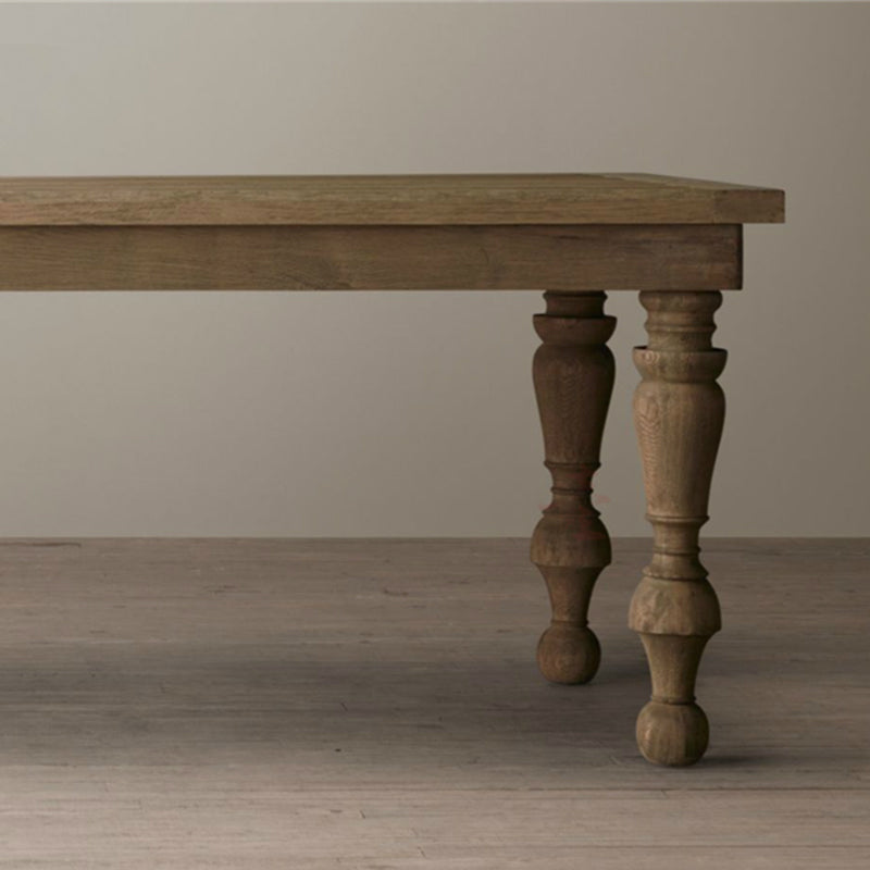Mesa de comedor rectangular de madera de pino moderna con 4 patas para restaurante