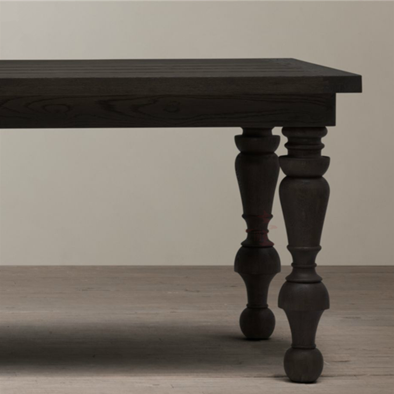 Mesa de comedor rectangular de madera de pino moderna con 4 patas para restaurante
