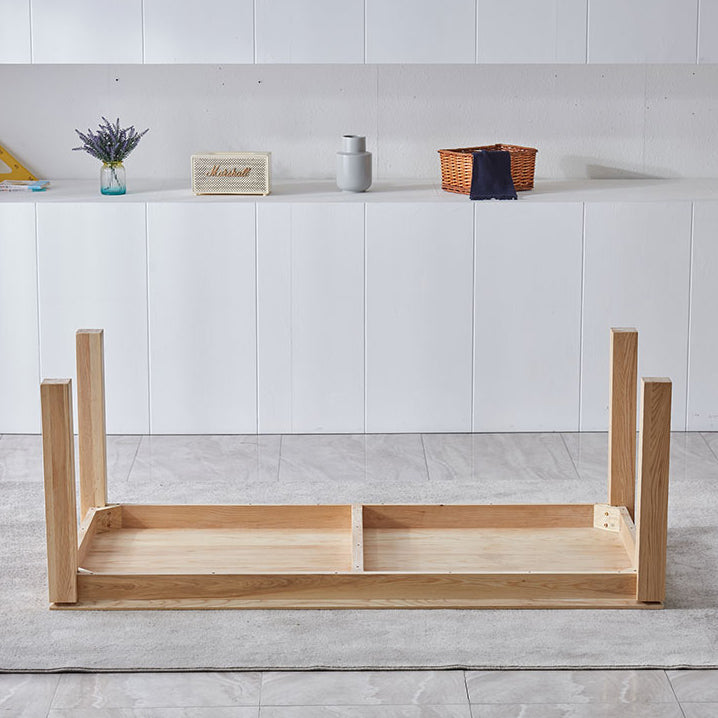 Mesa de comedor rectangular Mesa fija moderna de madera maciza con 4 patas