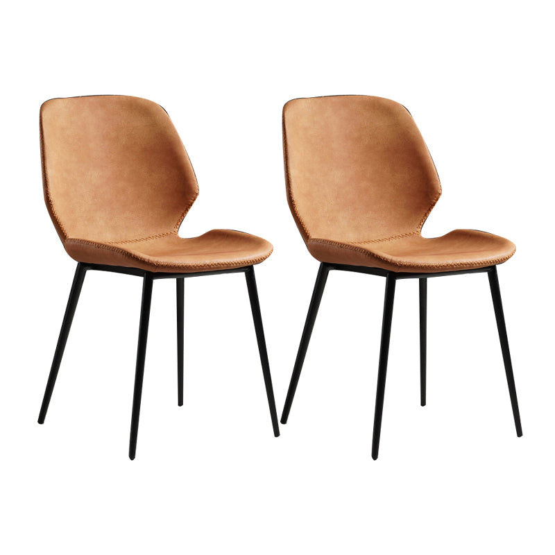 Silla lateral de comedor de metal moderno, respaldo sólido, silla sin brazos para uso en restaurantes