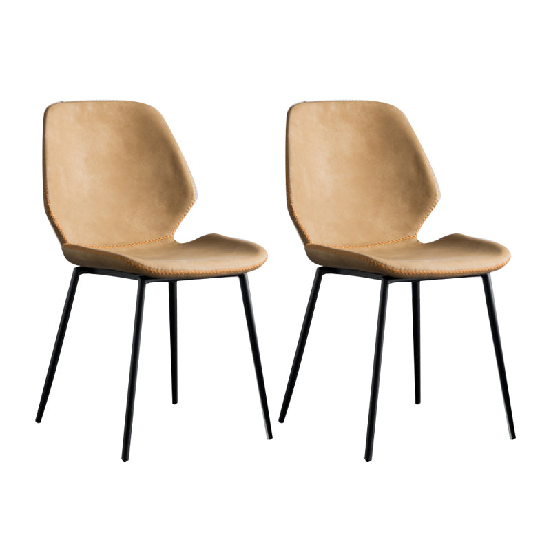 Silla lateral de comedor de metal moderno, respaldo sólido, silla sin brazos para uso en restaurantes