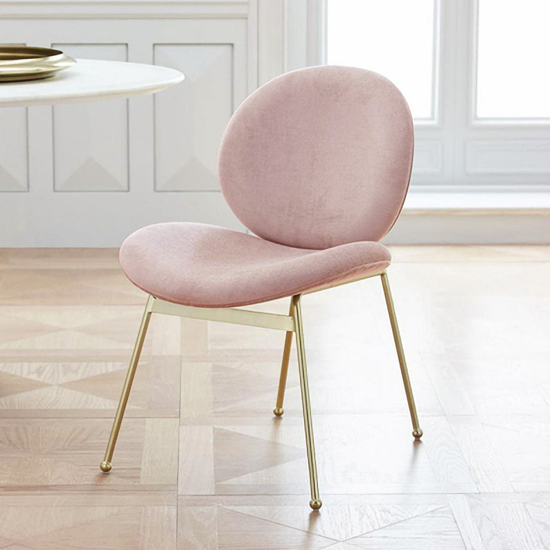 Silla de comedor de tela de lino de diseño minimalista, sillas con respaldo sólido sin brazos para el hogar
